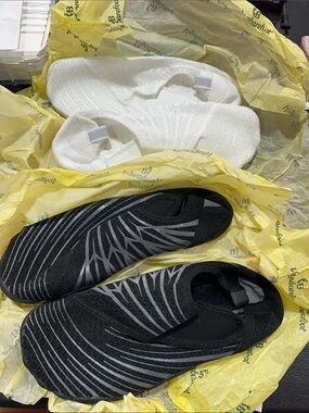 Women's Black & White Slip-On Water Shoes - Lightweight Comfort
